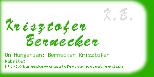 krisztofer bernecker business card